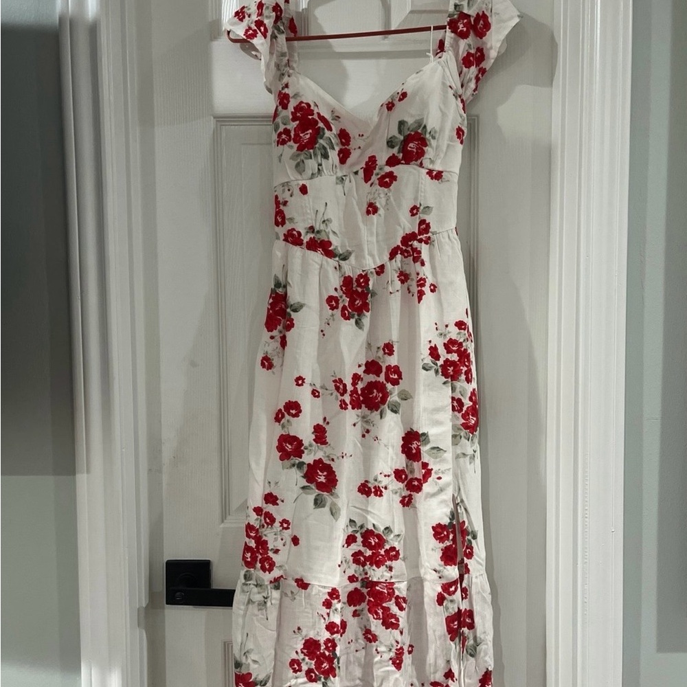 Hollister Red Floral High Low Dress - Picture 2 of 2